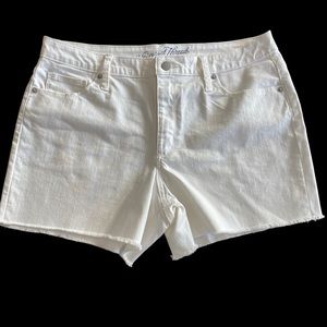 White denim cutoff shorts by universal thread